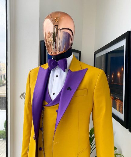 A Peak Lapel Pantone Gold Tuxedo Suit