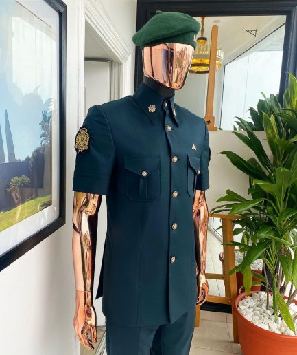 The “coup d'é·tat” Sacramento green vintage “Havana” French safari suit