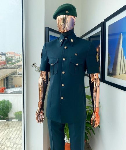 The “coup d'é·tat” Sacramento green vintage “Havana” French safari suit