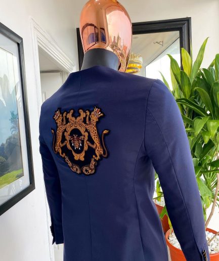 A Navy Blue Reloaded Triple Layer and Adjacent Cut “French” Safari Suit