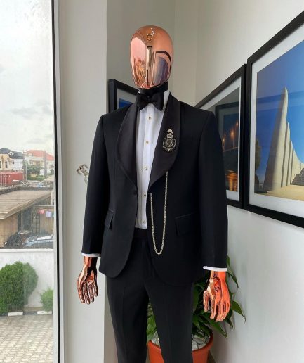 A Charcoal Black Shawl Lapel Suit