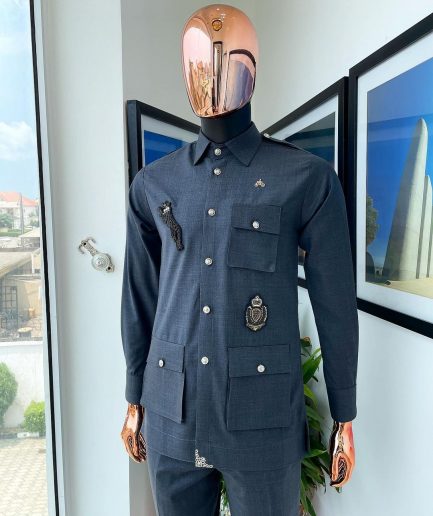The reloaded vintage anchor grey “Havana” French safari shirt