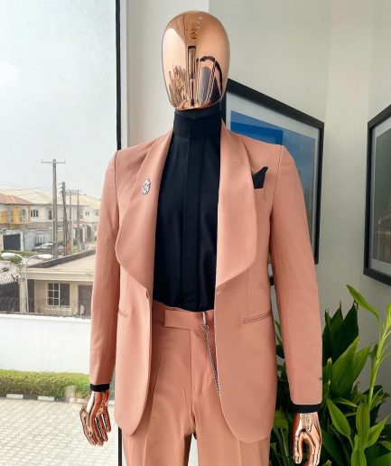 A Mauve Shawl Lapel Tuxedo Suit