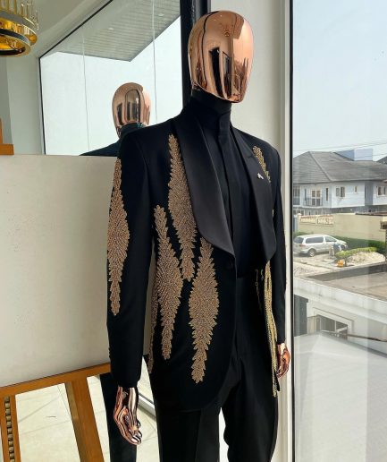 A Charcoal Black Reloaded “Justin” tuxedo Suit