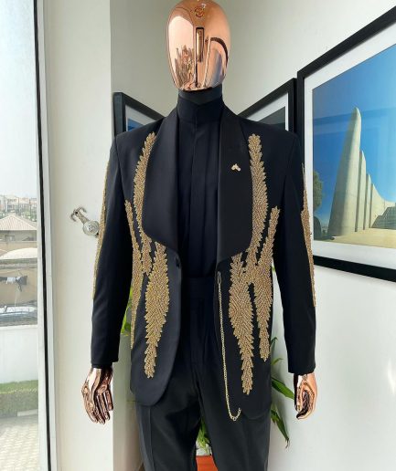 A Charcoal Black Reloaded “Justin” tuxedo Suit