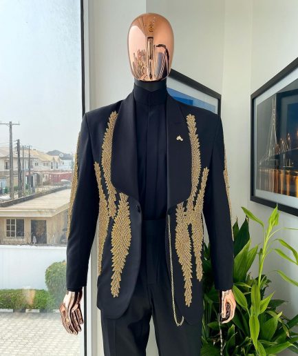 A Charcoal Black Reloaded “Justin” tuxedo Suit