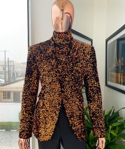 The “Young and Restless” fire orange peak lapel suit