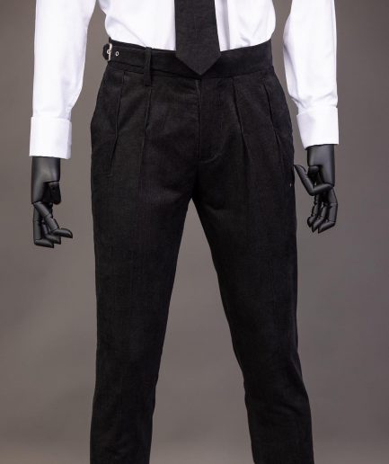 A Navy Blue Corduroy, notch lapel, patch pocket 2 button suit