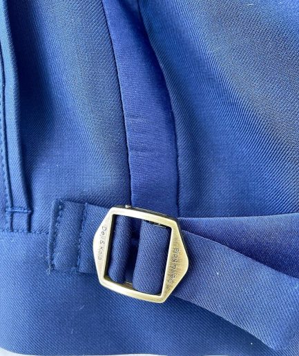 A Navy Blue Tiny Squared Metallic Jacquard Bespoke Reloaded “Arthur Richards” Tuxedo 3 Lapel Suit.