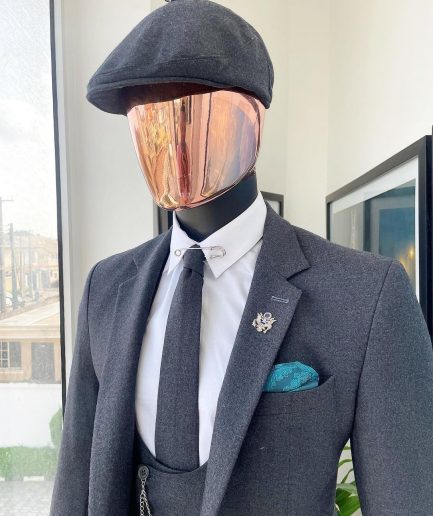 A reloaded “peaky blinders” Iron Grey Jorgecarli Super 140’s- “Board Room” notch lapel suit