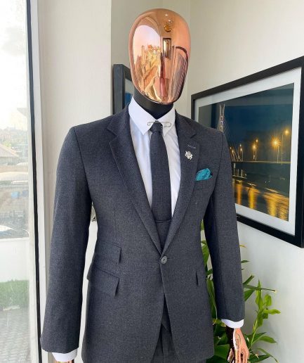 An Iron Grey - Jorgecarli super 140’s- “Board Room” notch lapel suit