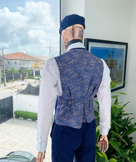 An Admiral and Skye blue pinstripe “peaky blinders” Jorgecarli Super 140's “Board Room” notch lapel suit