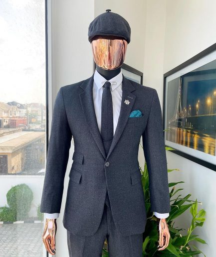 A reloaded “peaky blinders” Iron Grey Jorgecarli Super 140’s- “Board Room” notch lapel suit