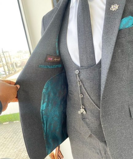 A reloaded “peaky blinders” Iron Grey Jorgecarli Super 140’s- “Board Room” notch lapel suit
