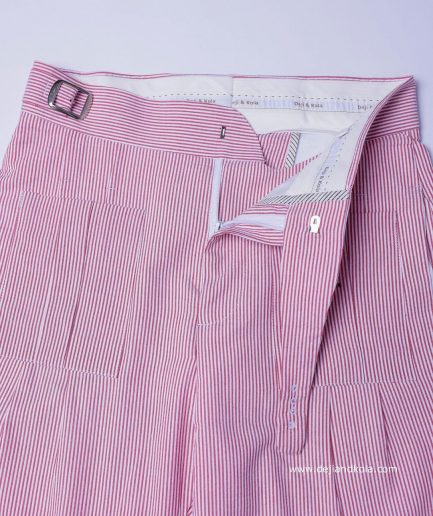 A seersucker (rail road stripe) notch lapel suit with patch pocket