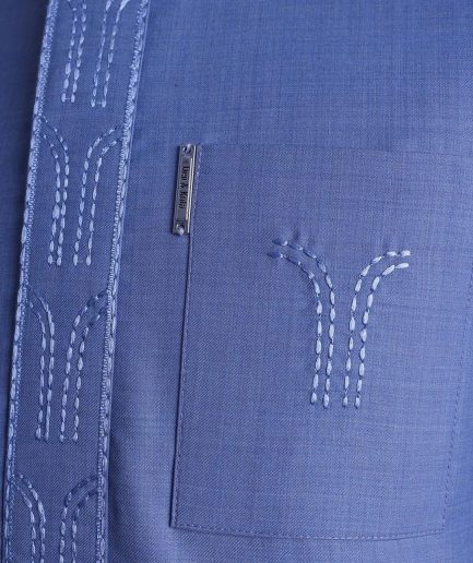 A Carolina blue, front flap with side drop embroidery detailing African senator kaftan native.
