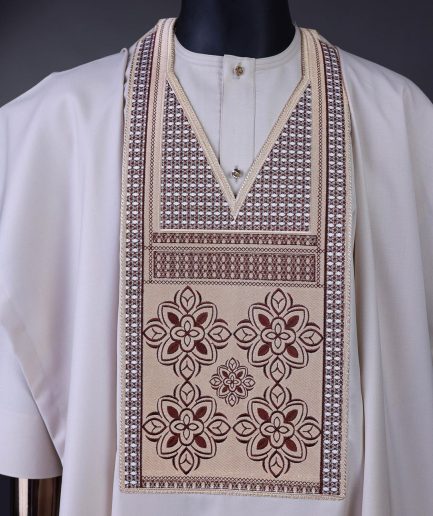 A Porcelain, dotted and woven Cloud and pattern embroidery detailing agbada