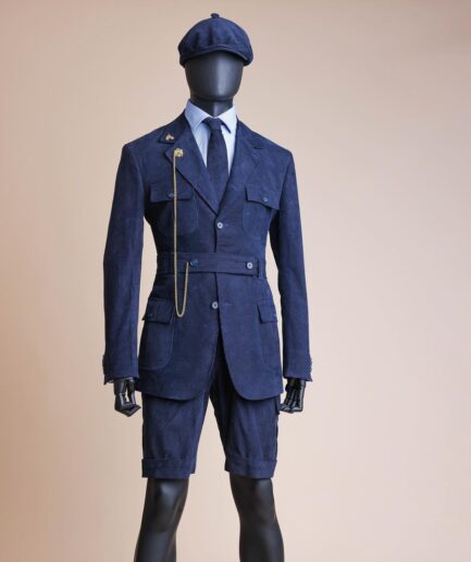 A “Combat” Navy Blue Corduroy, 3 Button Safari Suit