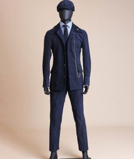 A Navy Blue Corduroy Shirt Jacket
