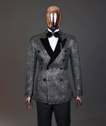 The “Love don’t Cost Shishi ” peak lapel, high pocket tuxedo suit