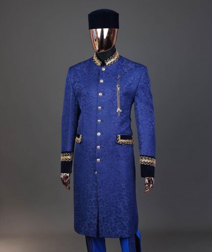 A Navy blue “Prince of Persia” ceremonial trench suit