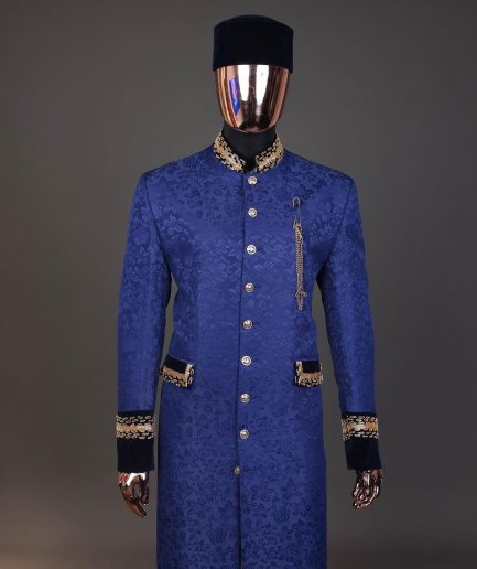 A Navy blue “Prince of Persia” ceremonial trench suit