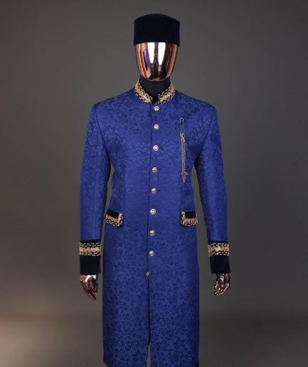 A Navy blue “Prince of Persia” ceremonial trench suit
