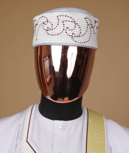 A White, summer time and splashed metallic wire embroidery details agbada
