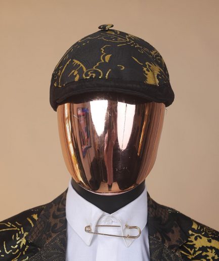 The “gogo” limited edition gold and black mixed jacquard fabric notch lapel metallic jacquard suit
