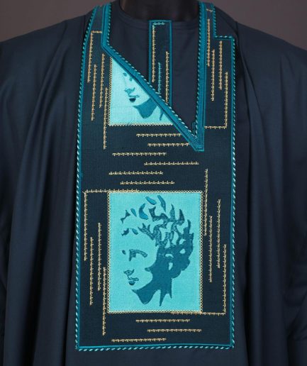A Sacramento green, mama Charlie on gold embroidery details