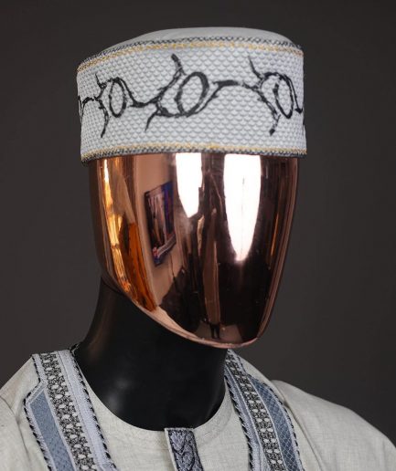 A Pearl river grey embroidery design Round cap
