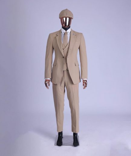A Tortilla Brown “Peaky Blinders” Seer Sucker Fabric, Knitted, Notch Lapel Suit