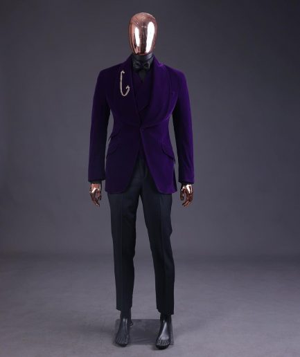 An Egg Plant Purple Velvet Shawl Lapel Tuxedo Suit