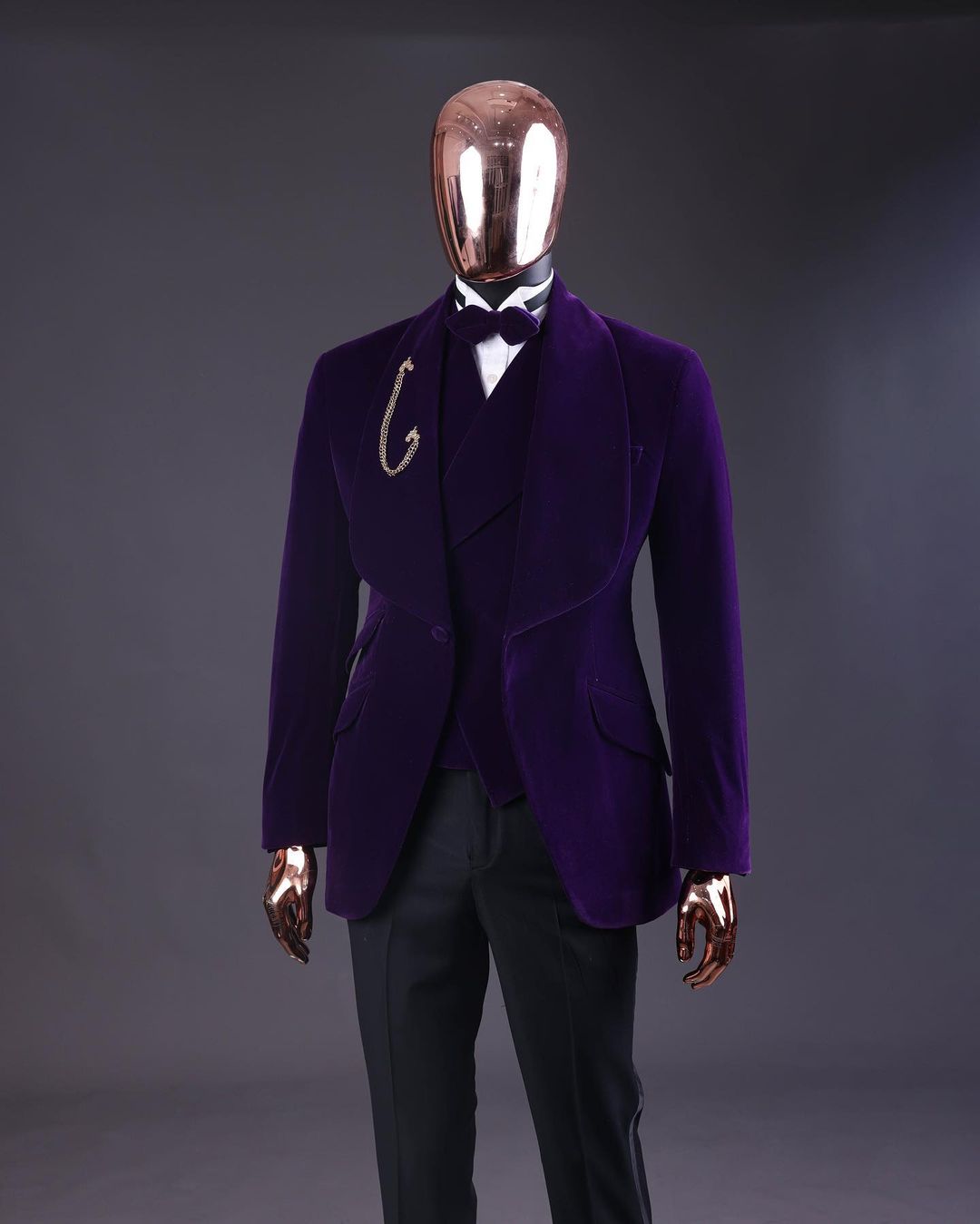 Purple velvet tuxedo clearance