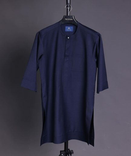 A Navy blue, front flap with silver Swarovski details African senator kaftan native and sokoto