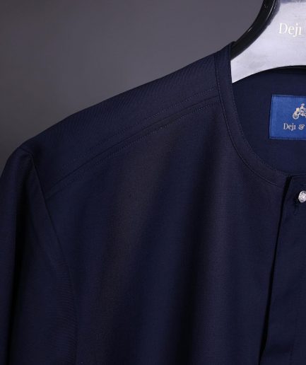 A Navy blue, front flap with silver Swarovski details African senator kaftan native and sokoto