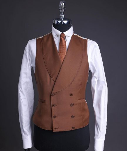 A Walnut Brown Knitted Notch Lapel Suit