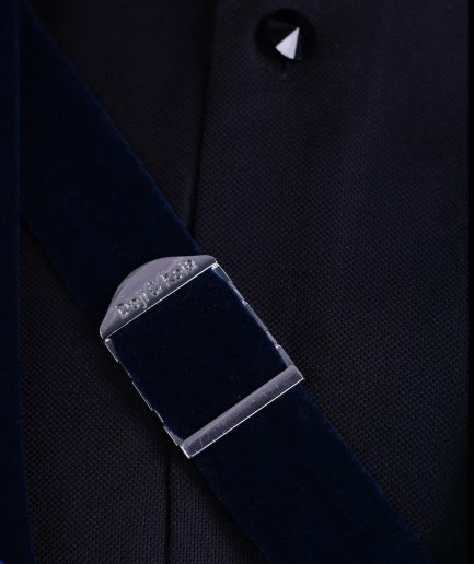 A Navy blue Glass and stone Swarovski mix shawl lapel single button tuxedo blazer suit