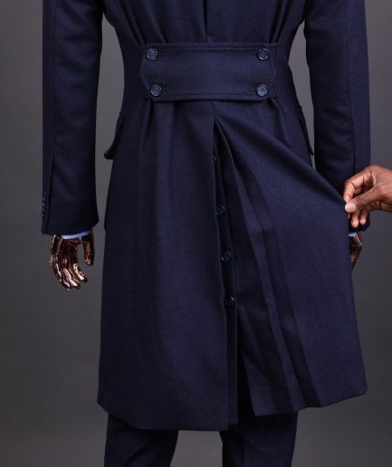 A Navy blue – Jorgecarli Vogue jacket - “Sicilian” peak lapel trench double breasted suit