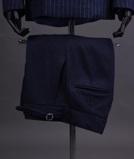 A Pencil stripe and navy blue – Jorgecarli - peak lapel double breasted suit
