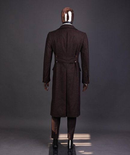 A Hickory Brown – Jorgecarli Vogue jacket - “Sicilian” peak lapel trench double-breasted suit