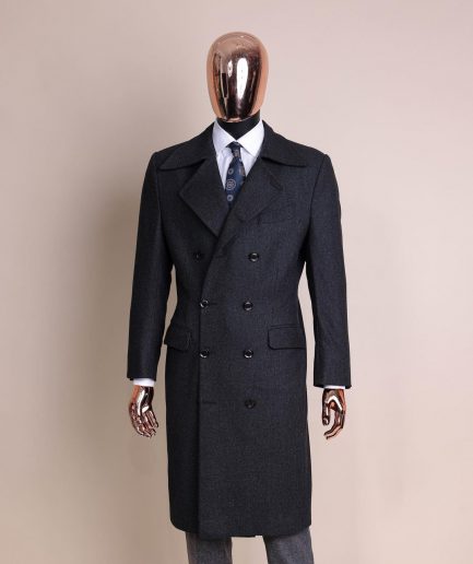 A Charcoal Grey, Peak Lapel Jorgecarli Vogue Trench Wool Suit