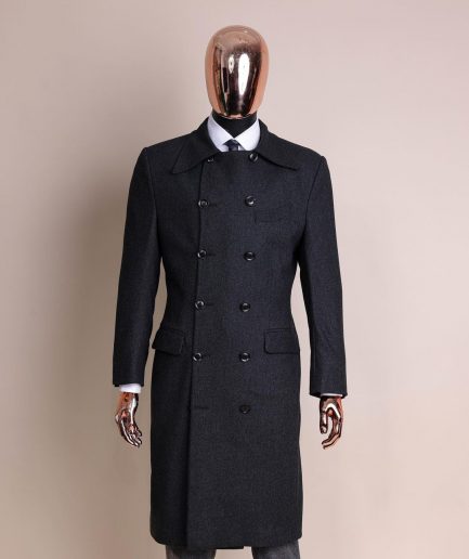 A Charcoal Grey, Peak Lapel Jorgecarli Vogue Trench Wool Suit