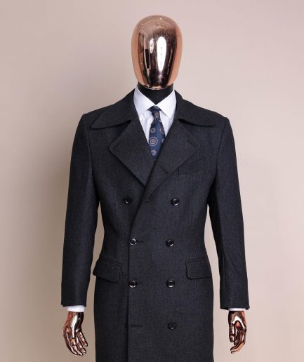 A Charcoal Grey, Peak Lapel Jorgecarli Vogue Trench Wool Suit