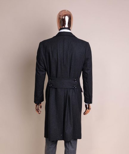 A Charcoal Grey, Peak Lapel Jorgecarli Vogue Trench Wool Suit