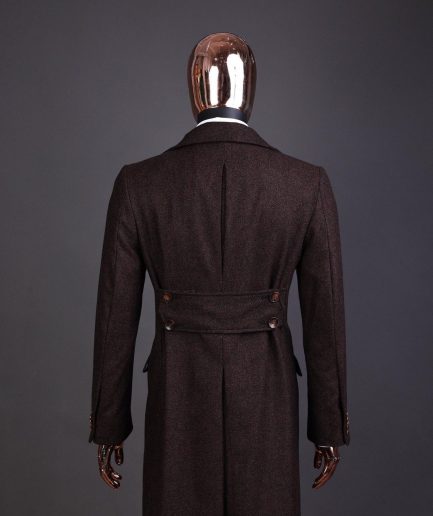 A Hickory Brown – Jorgecarli Vogue jacket - “Sicilian” peak lapel trench double-breasted suit