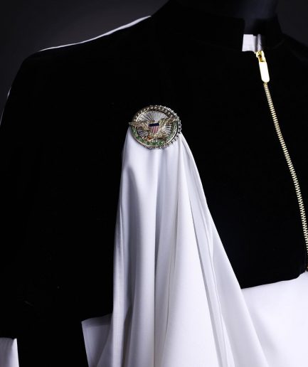 A white & black tragbada, zipline cape, long sleeve African senator kaftan native, Open cut Hat & sokoto