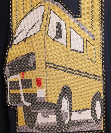 A Charcoal black, “omo danfo” embroidery details agbada, 3/4 sleeve kaftan & sokoto