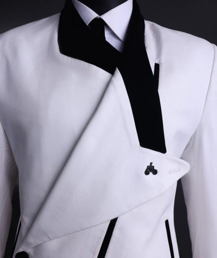 A Polished chinos “pride & prejudice” double breasted deconstructed dropping lapel suit