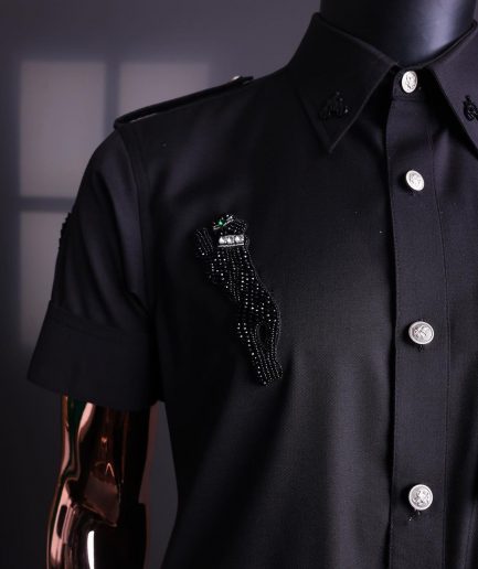 The reloaded vintage black “Havana” French safari shirt